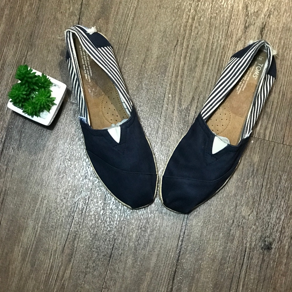 NWOT TOMS | Espadrilles Blue and White Stripe | 12